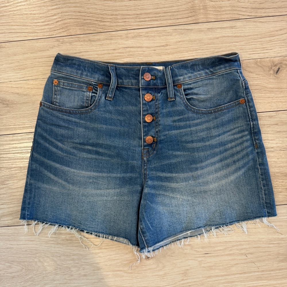 Madewell High Rise Button Up Shorts